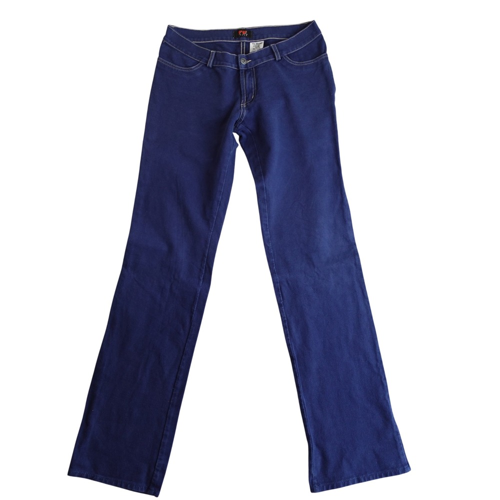 Vintage Y2K Low Rise Jeans Flare Pants Womens 8 Blue‎ Corduroy Stretch Boot Cut